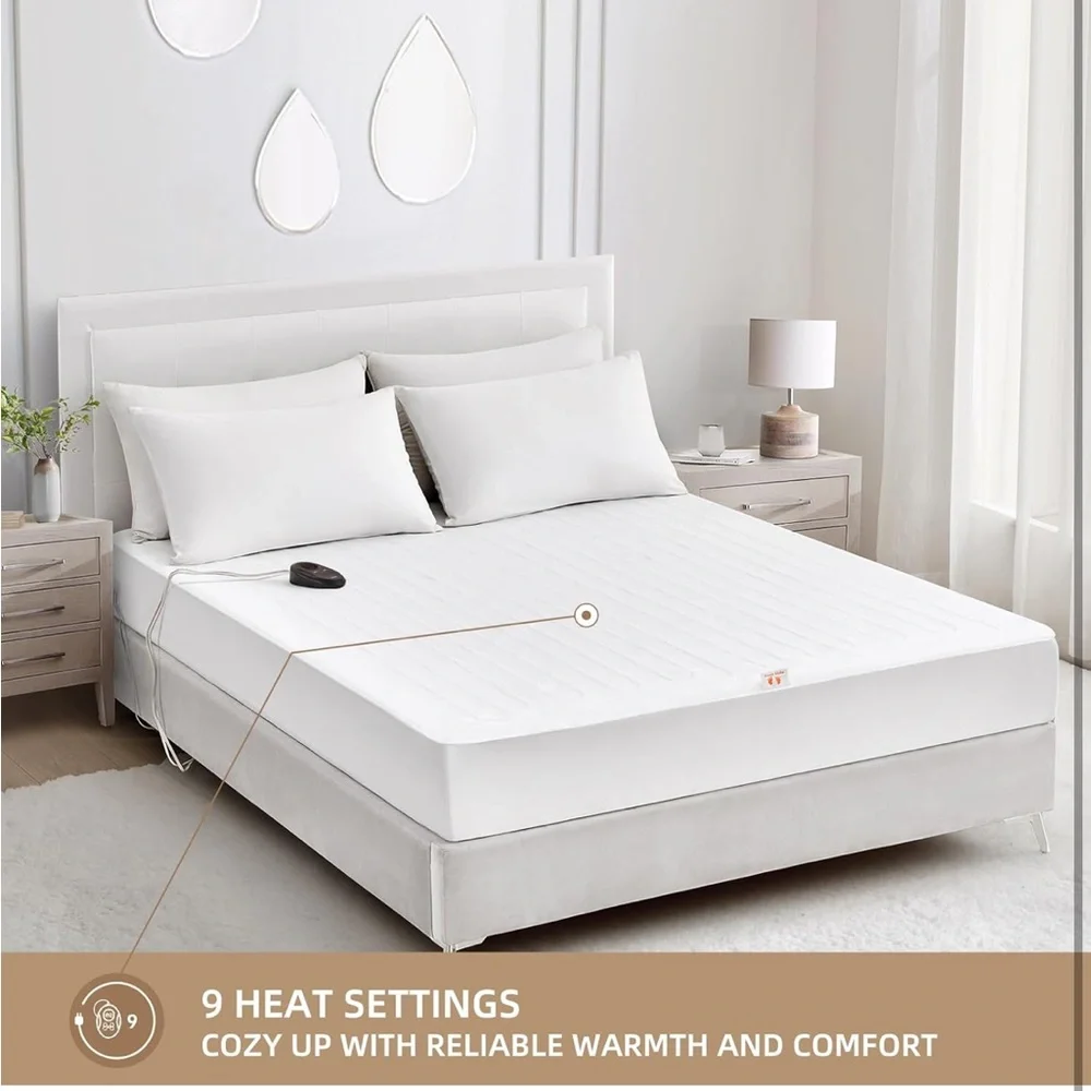 Bwarm Electric Heated Mattress Pad Full Size, 54